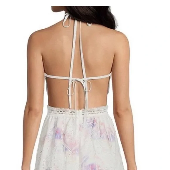 Gianni Bini Delaney Embroidered Eyelet Halter Tie Dye Dress - Picture 2 of 14